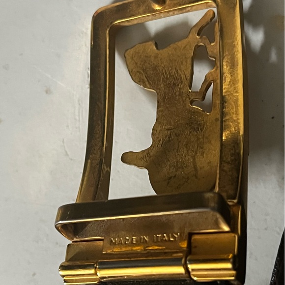 Authentic Celine Leather Belt with Gold Horse Carriage Buckle 36” - Picture 5 of 6